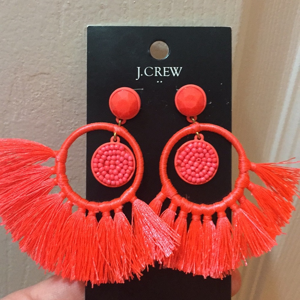 Boho Hot pink/orange J. Crew Earrings!